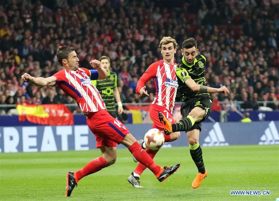 (SP)SPAIN-MADRID-SOCCER-UEFA-EUROPA-QUARTERFINAL-ATLETICO VS SPORTING