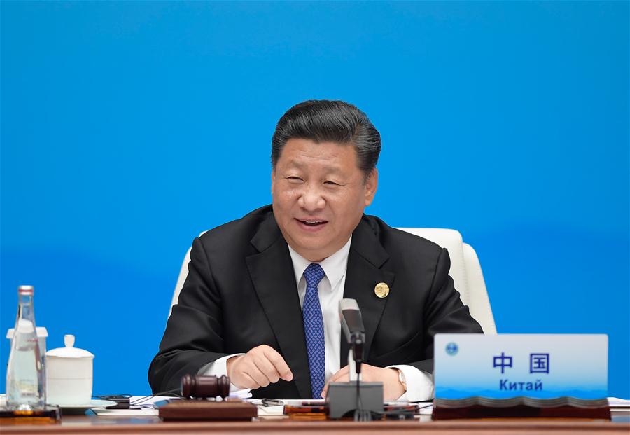 (SCO SUMMIT) CHINA-QINGDAO-XI JINPING-SCO-SUMMIT-RESTRICTED SESSION (CN)