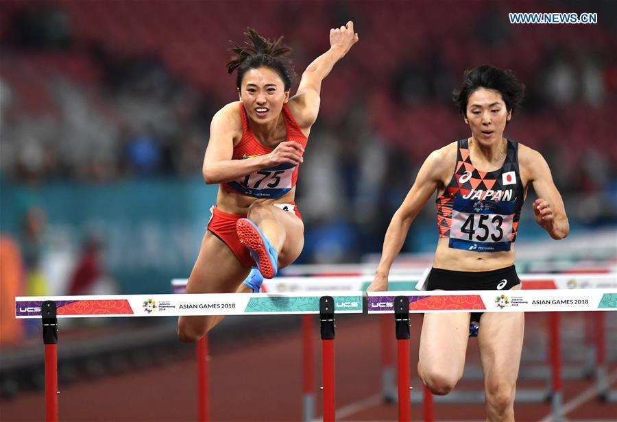 (SP)INDONESIA-JAKARTA-ASIAN GAMES-ATHLETICS-WOMEN'S 100M HURDLES