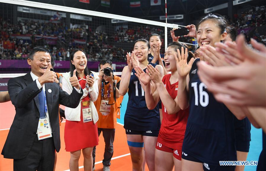 (SP)INDONESIA-JAKARTA-ASIAN GAMES-WOMEN'S VOLLEYBALL FINAL-CHINA VS THAILAND