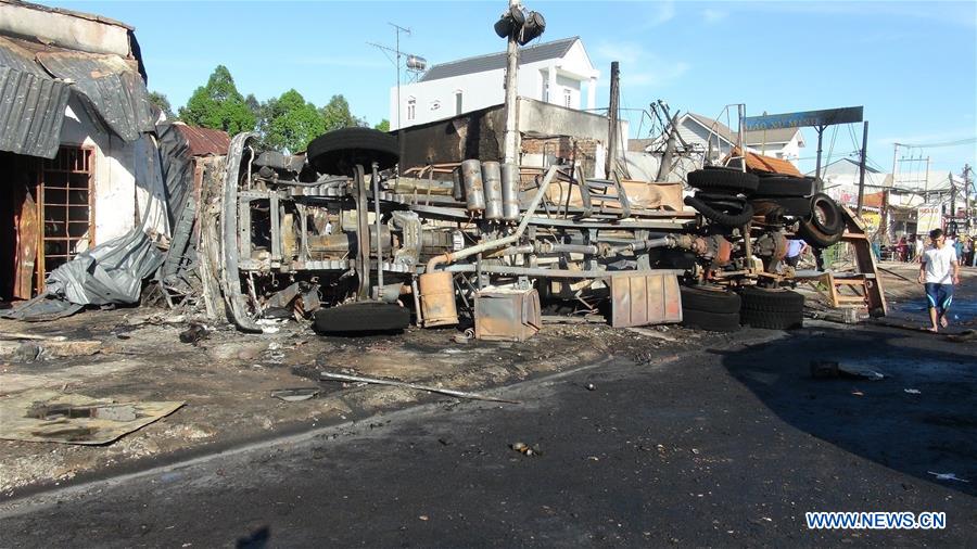 VIETNAM-BINH PHUOC-TANK TRUCK-FIRE