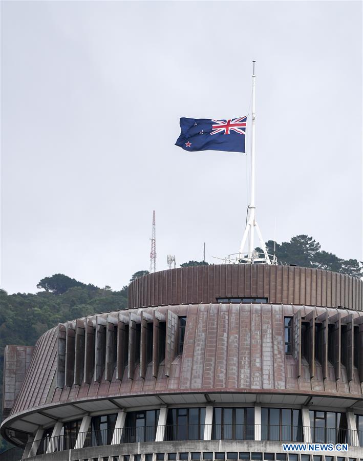 NEW ZEALAND-WELLINGTON-CHRISTCHURCH-ATTACKS-FLAG-HALF-MAST