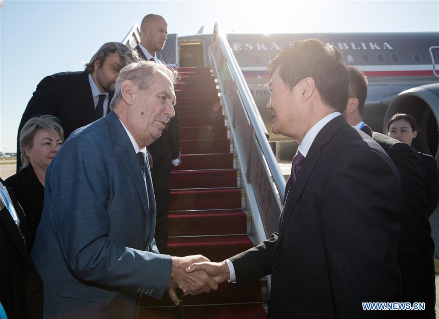 (BRF)CHINA-BEIJING-BELT AND ROAD FORUM-CZECH PRESIDENT-ARRIVAL (CN)