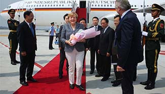 German Chancellor Angela Merkel arrives in Hangzhou